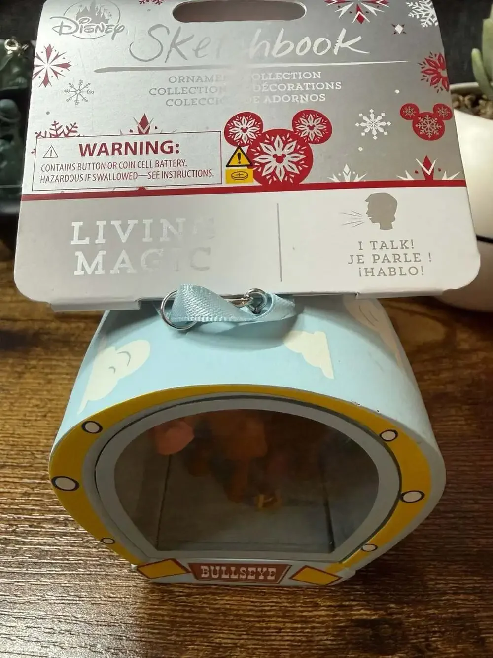Disney Sketchbook Living Magic Bullseye Talking Christmas Ornament